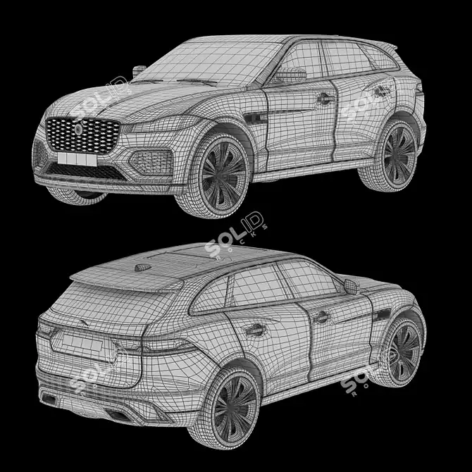 Luxury Jaguar F Pace Model 3D model image 6