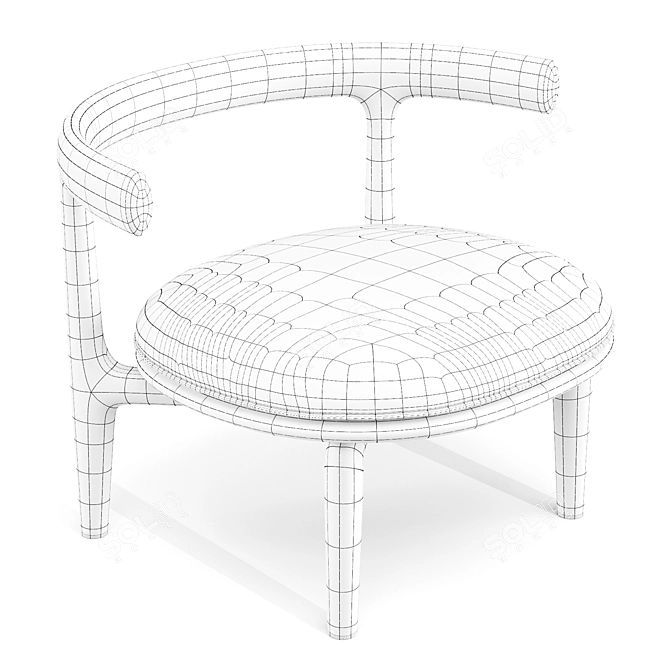 Baxter Himba Mini Armchair 3D model image 3