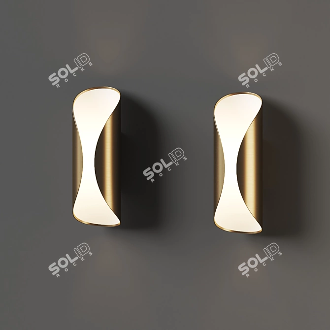 Sculptural Vintage Style Wall Sconce 3D model image 2