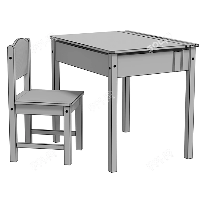 IKEA SUNDVIK Children's Desk/Chair Set 3D model image 4