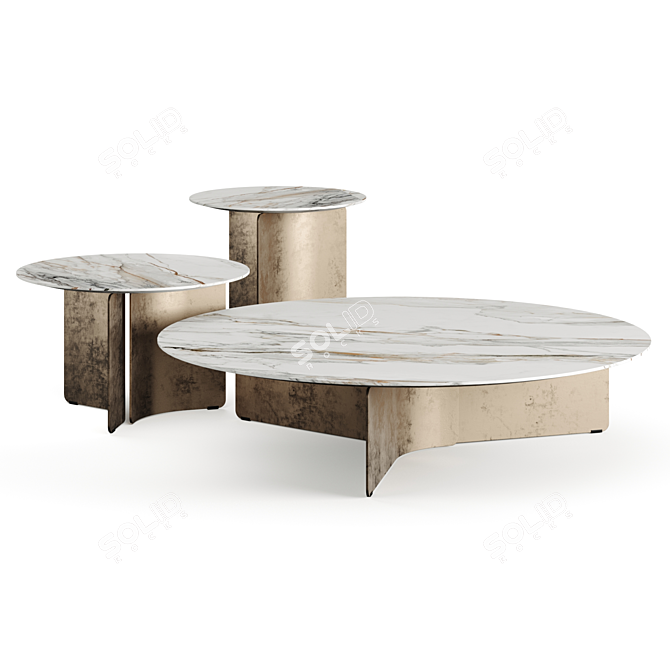 Luxury Marble Coffee Table Collection 3D model image 1