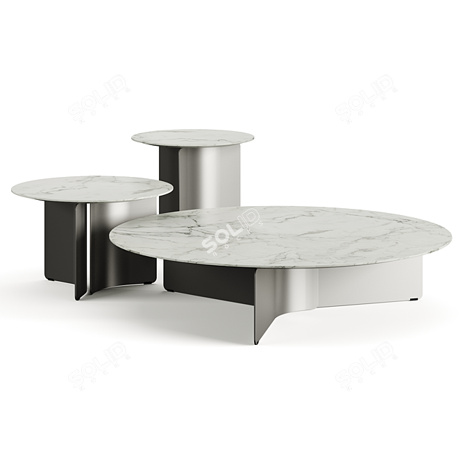 Luxury Marble Coffee Table Collection 3D model image 2