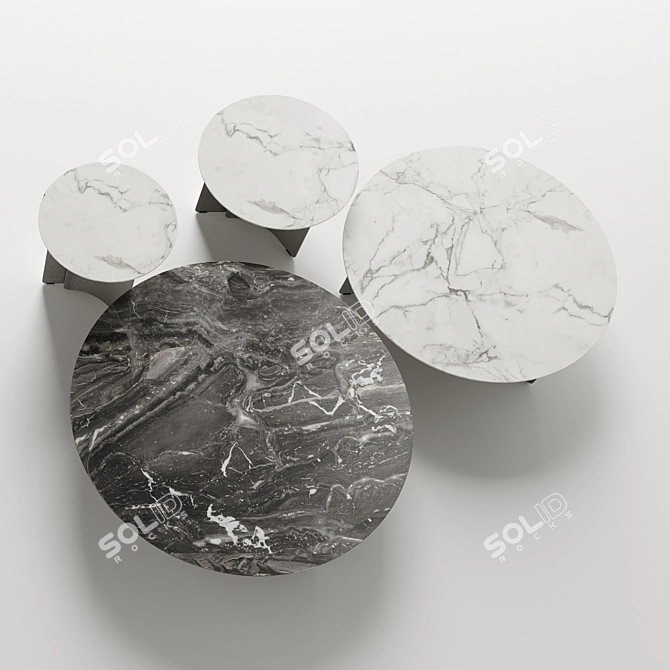 Luxury Marble Coffee Table Collection 3D model image 3