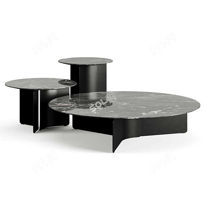 Luxury Marble Coffee Table Collection 3D model image 5