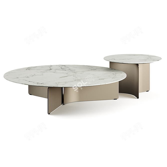 Luxury Marble Coffee Table Collection 3D model image 7