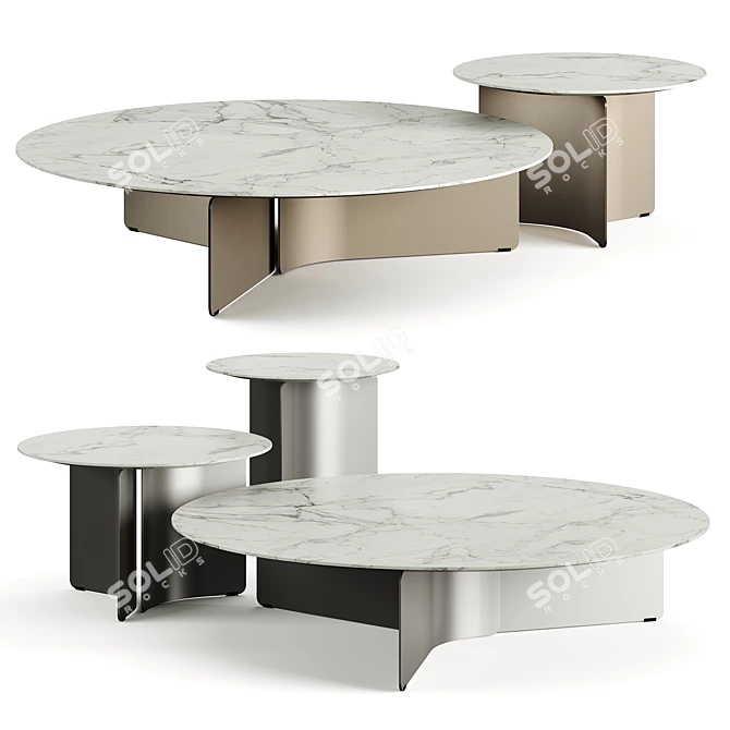 Luxury Marble Coffee Table Collection 3D model image 10