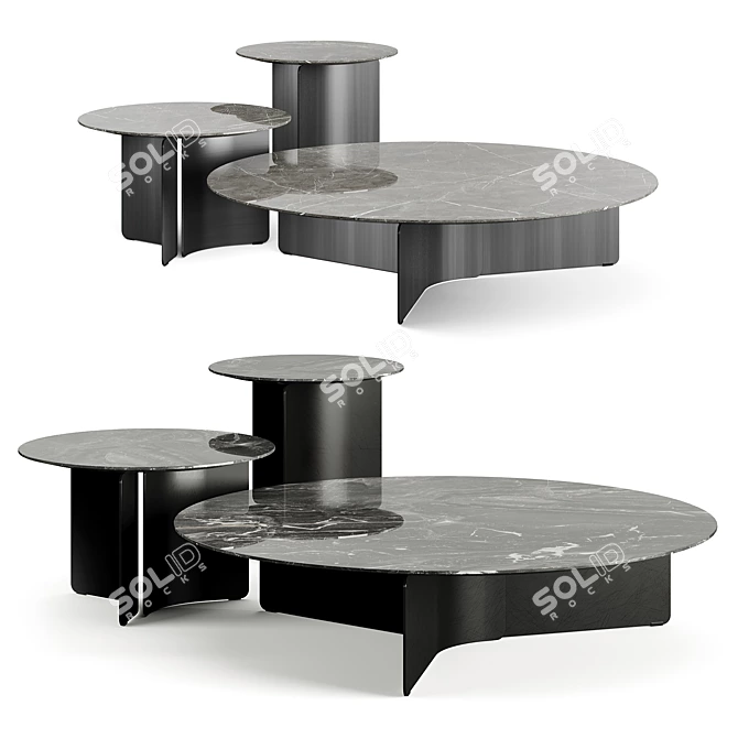 Luxury Marble Coffee Table Collection 3D model image 11