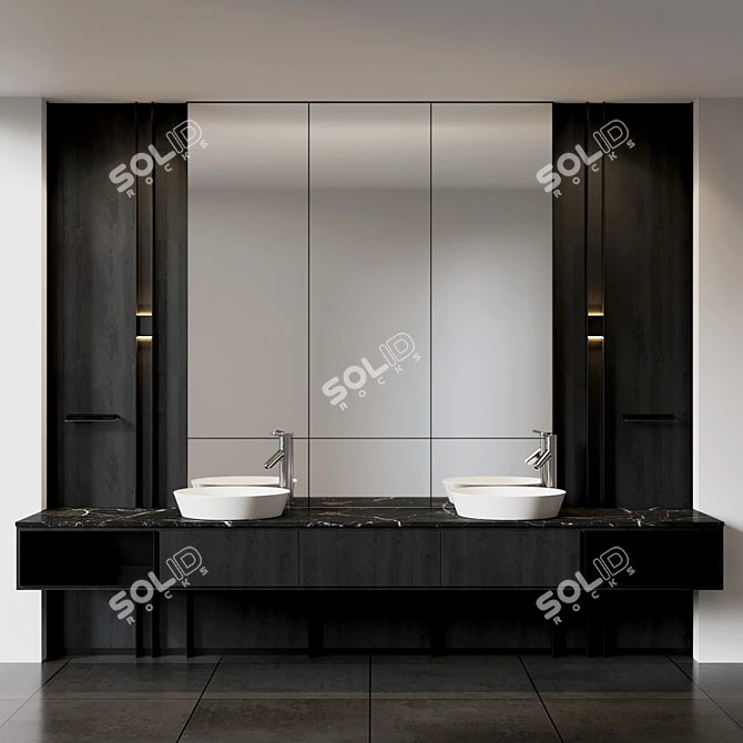 Modern Bathroom 3D Model Kit 3D model image 3