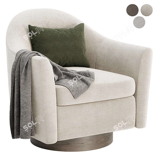 Haven Swivel Armchair - Elegance in Motion 3D model image 1