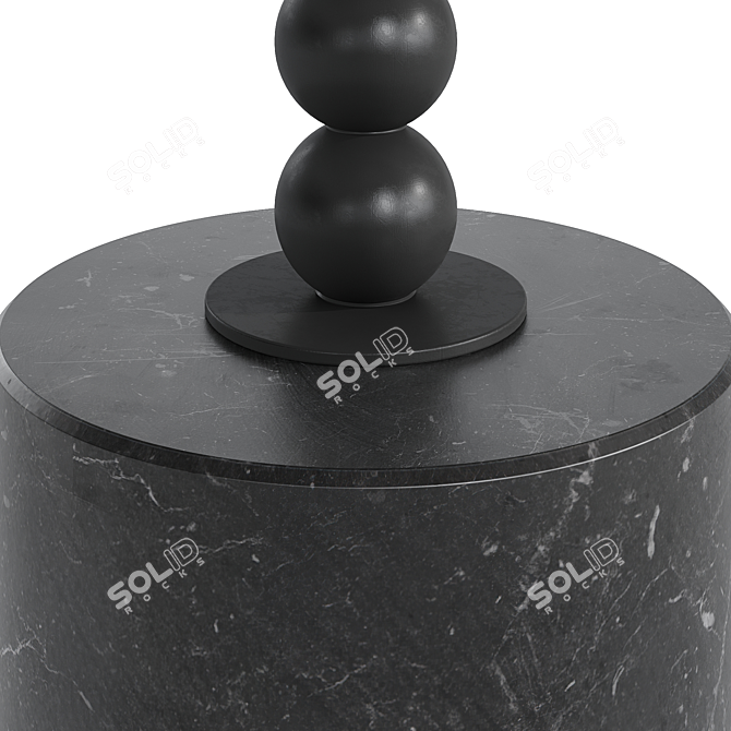 Black Marble Bead Drink Table 3D model image 2