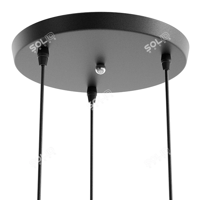 Elegant Triple Shade Pendant Lamp 3D model image 4