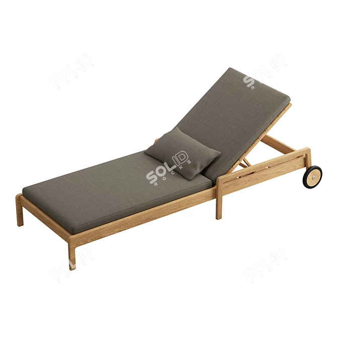 Tahitian Resort Style Teak Lounger 3D model image 1