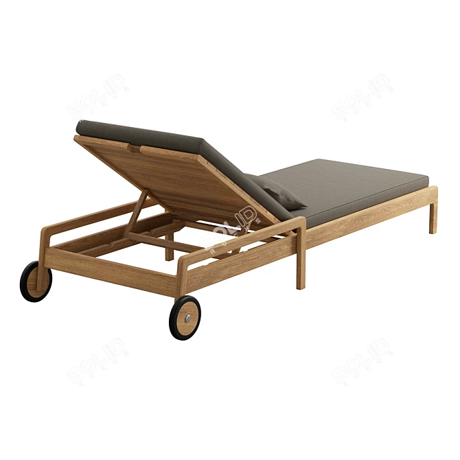 Tahitian Resort Style Teak Lounger 3D model image 3