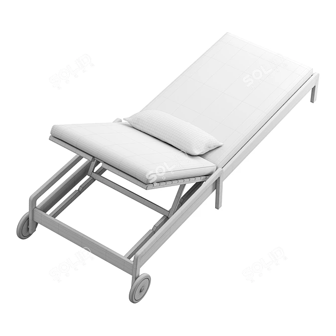 Tahitian Resort Style Teak Lounger 3D model image 6