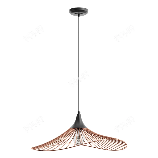 Futuristic Copper Pendant Lamp 3D model image 1