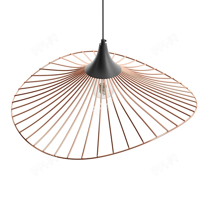 Futuristic Copper Pendant Lamp 3D model image 2