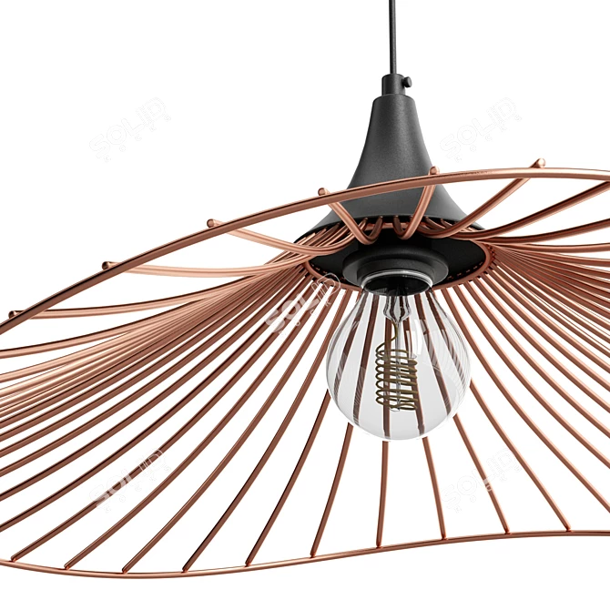 Futuristic Copper Pendant Lamp 3D model image 5