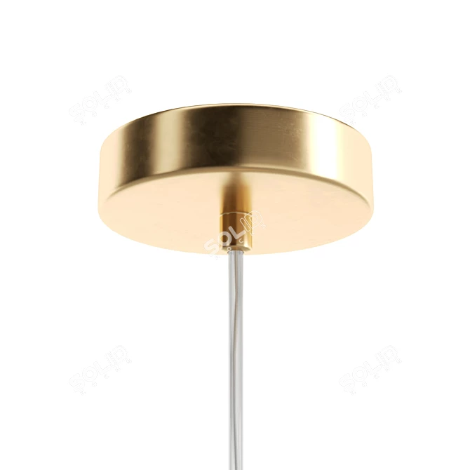 Industrial Gold Metal Pendant Light 3D model image 3