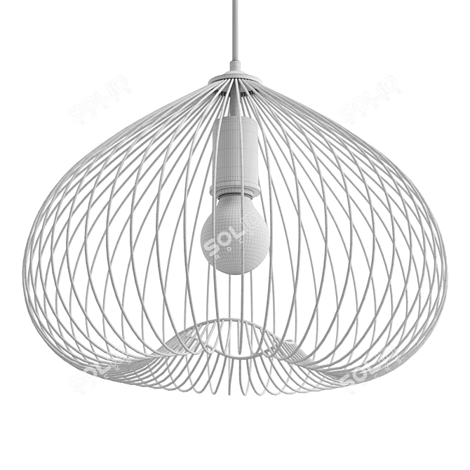 Industrial Gold Metal Pendant Light 3D model image 6