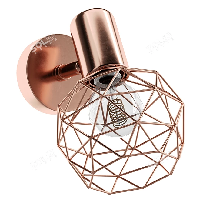 Geometric Copper Wall Sconces 3D model image 1