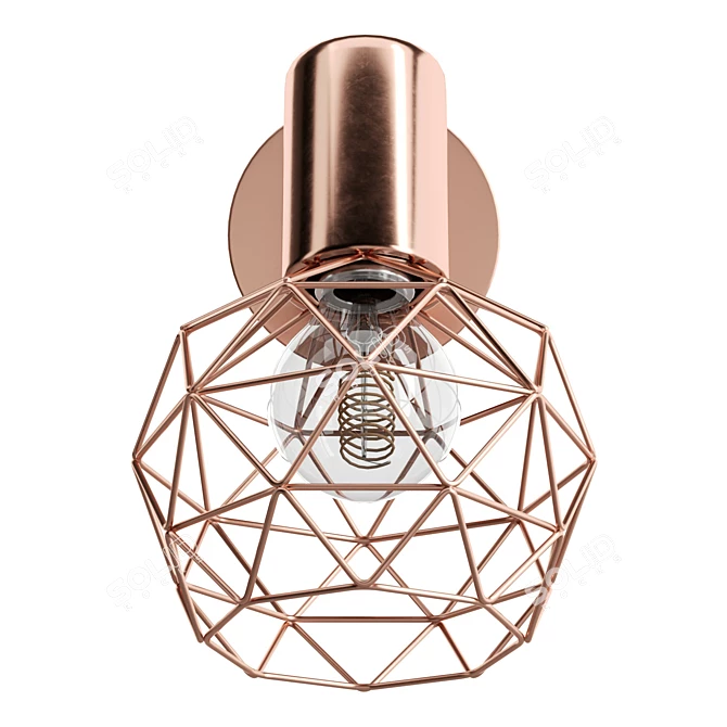 Geometric Copper Wall Sconces 3D model image 2