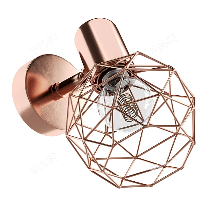 Geometric Copper Wall Sconces 3D model image 4