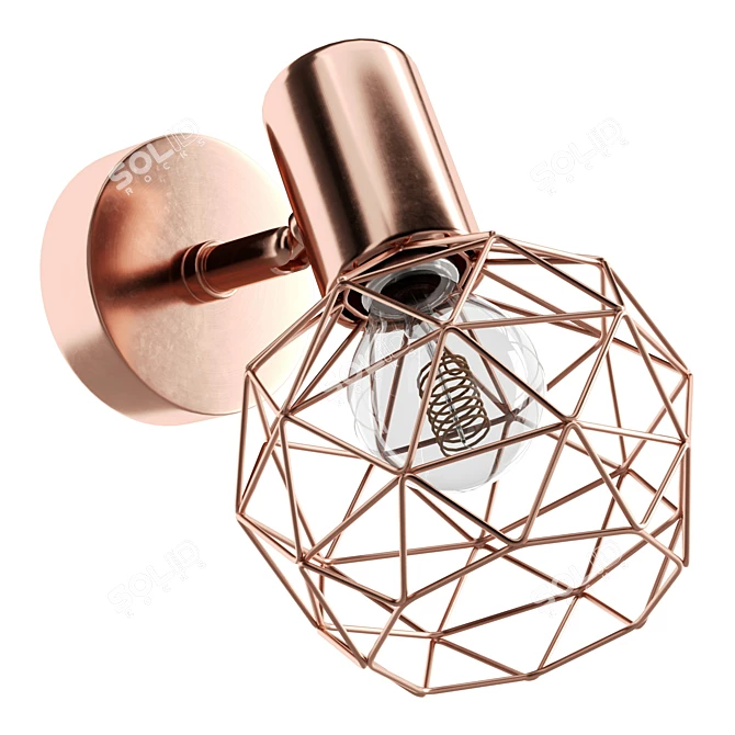 Geometric Copper Wall Sconces 3D model image 5