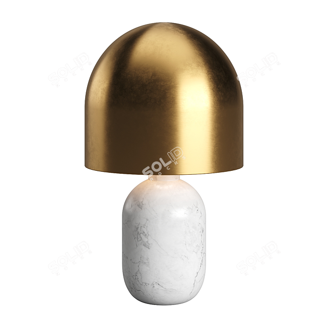 Curvy Brass Silence Lamp Stand 3D model image 1