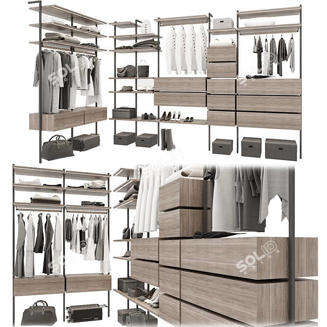 Modern Modular Wardrobe Composition 3D model image 1