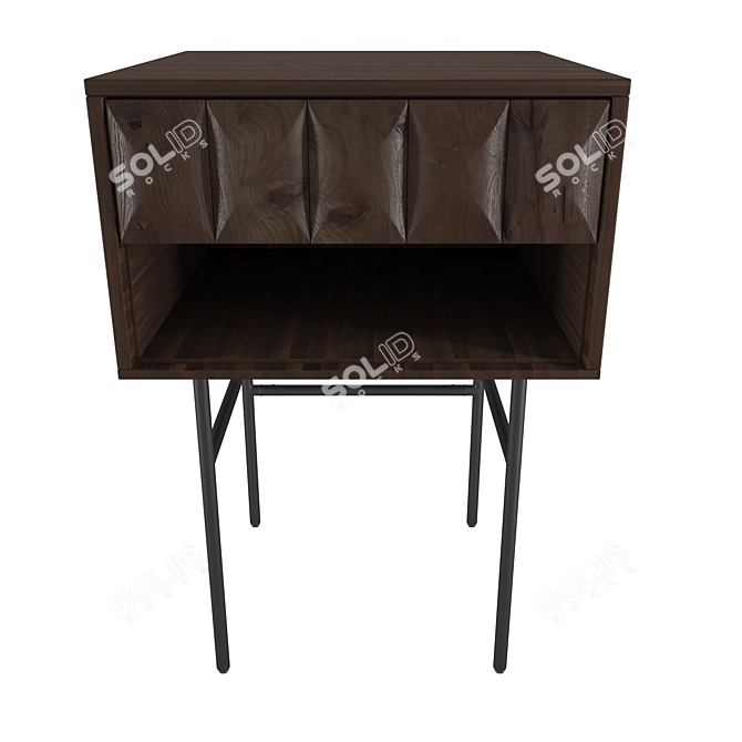 Mid-Century Chic Oak Desk 3D model image 4