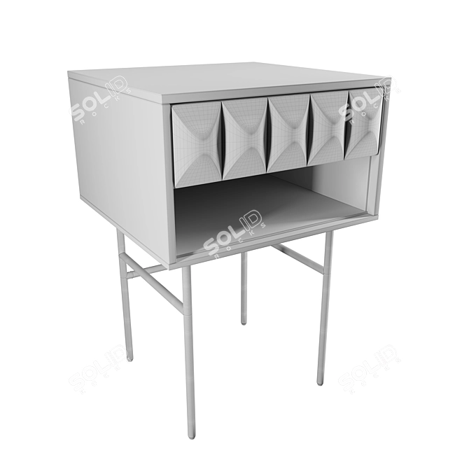 Mid-Century Chic Oak Desk 3D model image 6