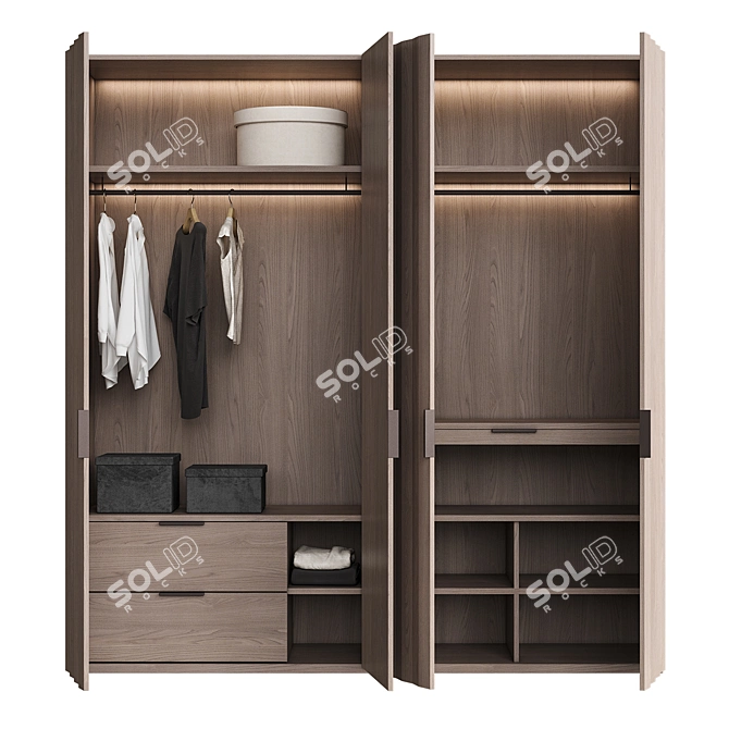 Modern PLISSE Wardrobe Furniture 3D model image 2