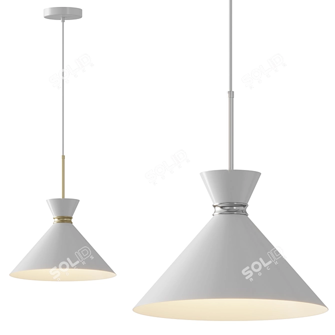 Sleek Conoid Pendant Light 3D model image 1