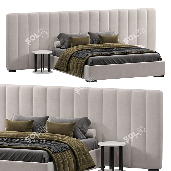 Sleek Modern RH Modena Bed 3D model image 3