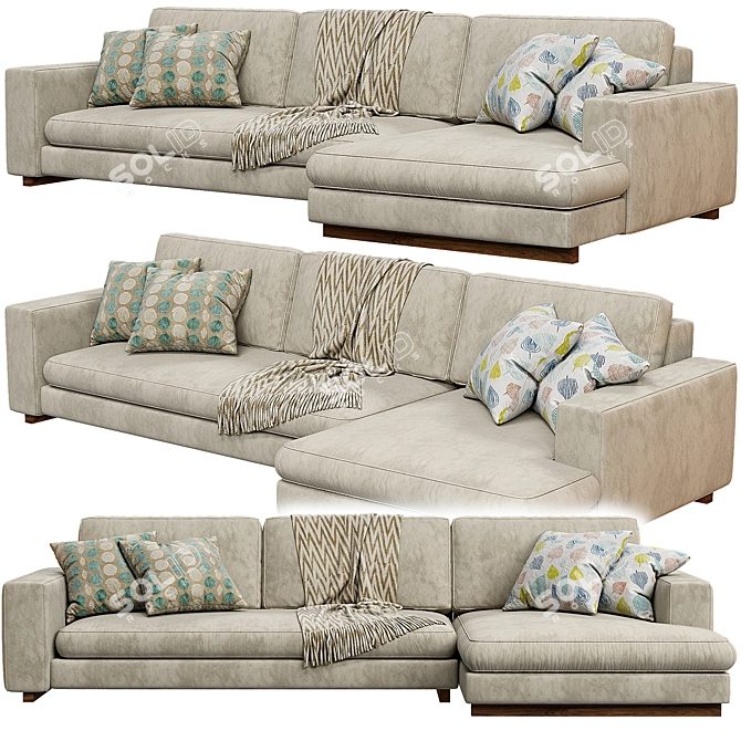  Streamlined West Elm Harmony Sofa 3D model image 1