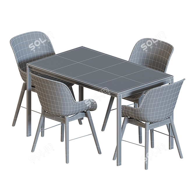 Modern Ikea Chair and Table 3D model image 3