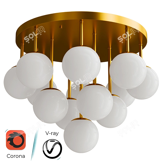 Modern Sphere Pendant Light Fixture 3D model image 3