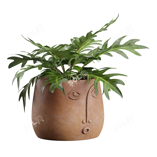 Exotic Facepot Plants Set with Stand 3D model image 4