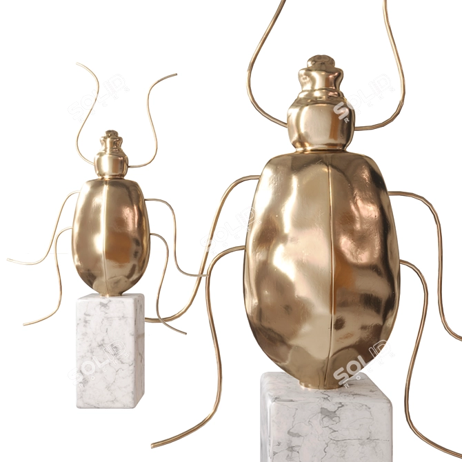 Golden Ant Statuettes Set 3D model image 5