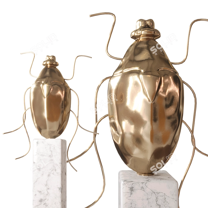 Golden Ant Statuettes Set 3D model image 6