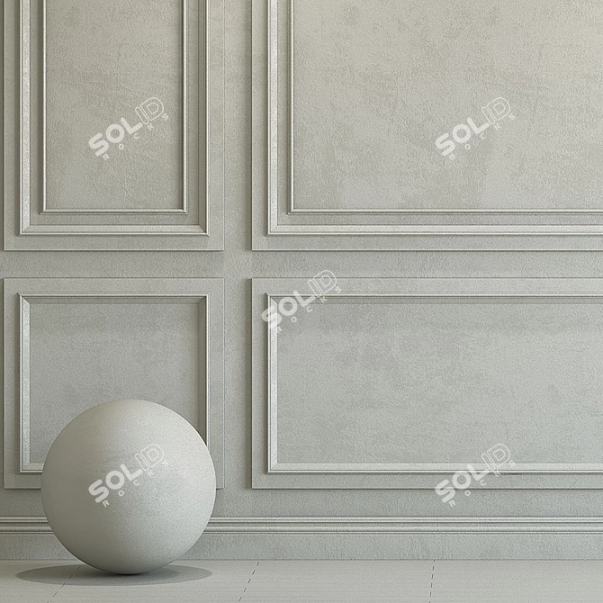 Repose Gray Decorative Plaster Molding 3D model image 1