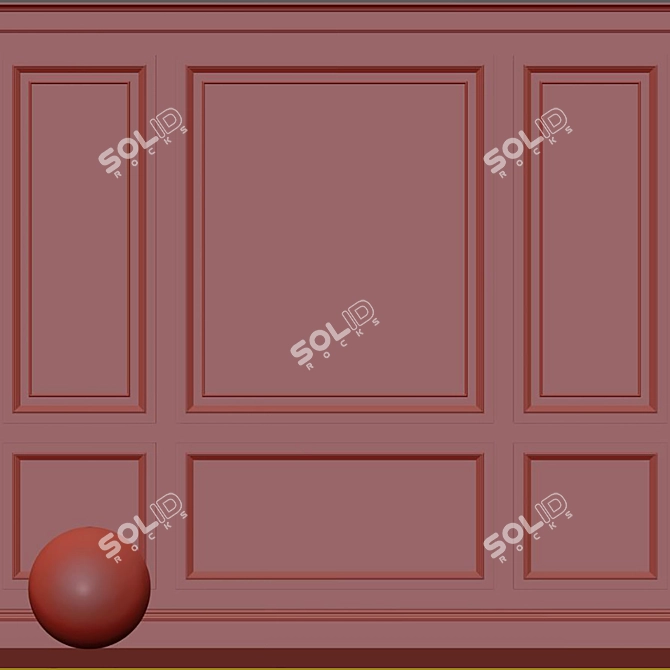 Repose Gray Decorative Plaster Molding 3D model image 3