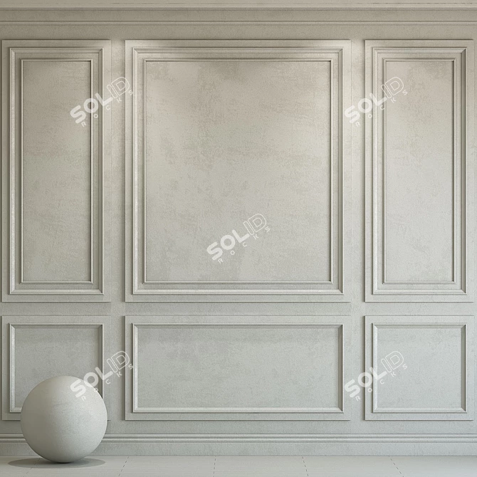 Repose Gray Decorative Plaster Molding 3D model image 5