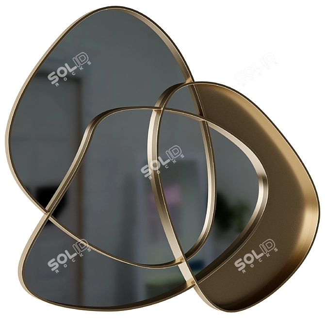 Italian Abstract Wall Mirror Masterpiece 3D model image 2