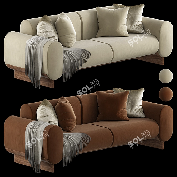 Luxury Modern Leigh Sofa Model 3D model image 1