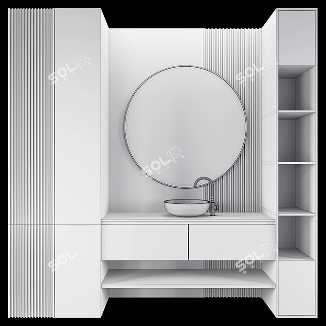 Modular Bathroom Storage Set 3D model image 1