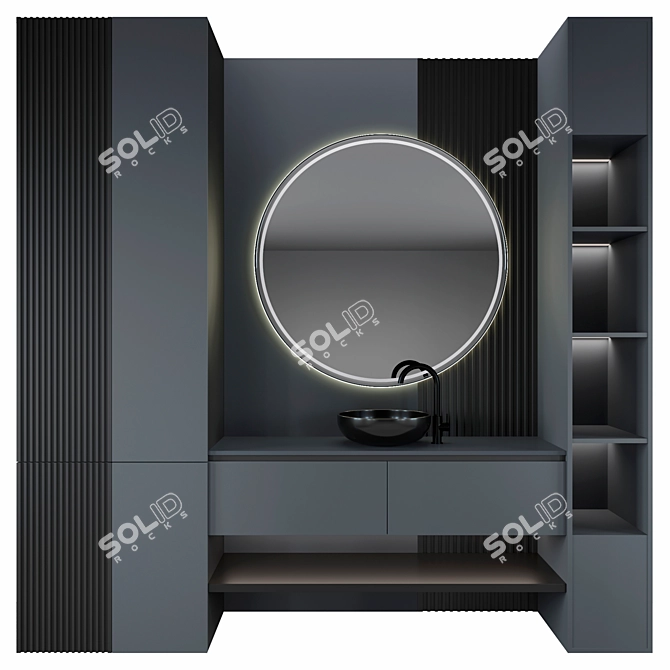 Modular Bathroom Storage Set 3D model image 2