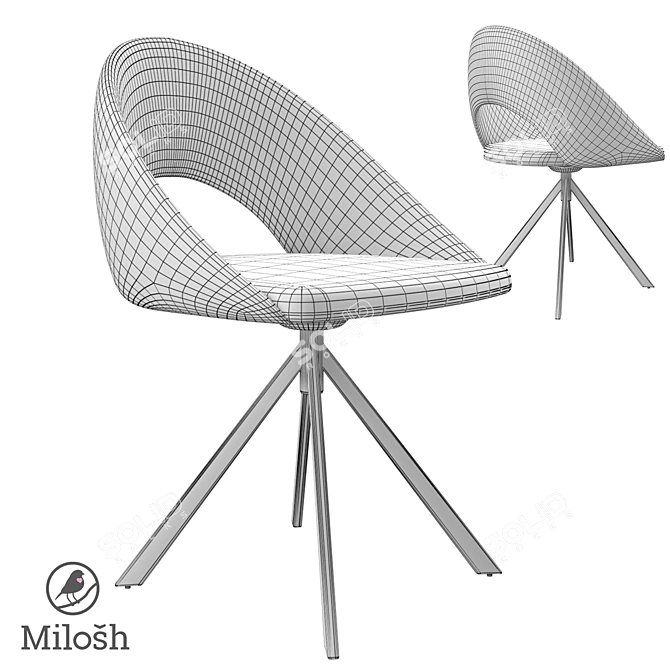 Swivel Mechanism Chair MILOSH TENDENCE 3D model image 1
