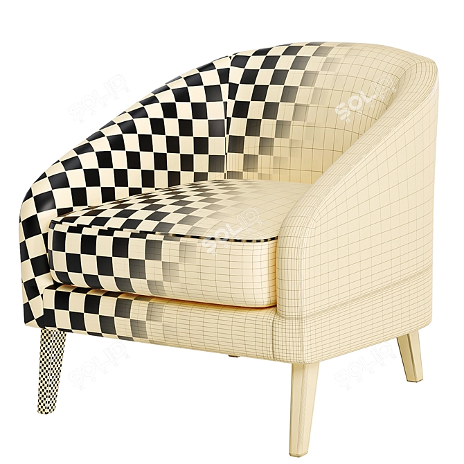 Modern Grey Armchair for Home 3D model image 4