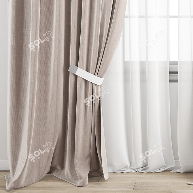 Polygonal Curtain Model Set 3D model image 1